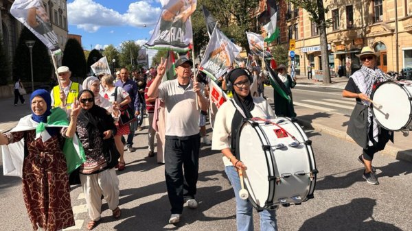 Hundreds protest in Sweden's Stockholm against Israeli attacks on Gaza, West Bank