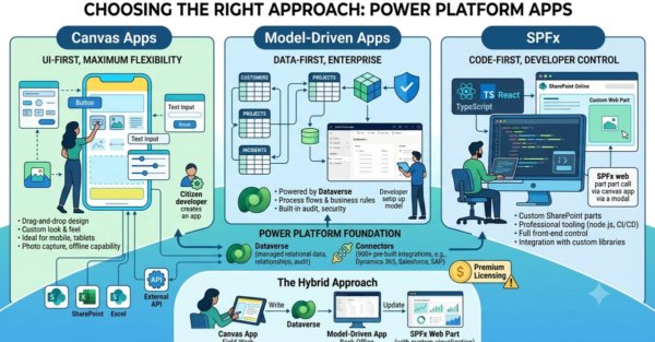 Canvas Apps, Model-Driven Apps, and SPFx: Choosing the Right Approach in the Power Platform